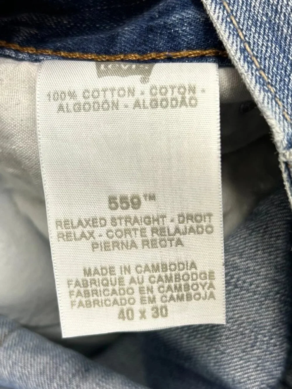 Levi's 559 Straight Leg Jeans Mens 40x30 Blue Denim Medium Wash Relaxed Fit